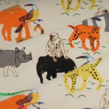Tissu bachette slub Safari réaliste multicolore - MT - Mondial Tissus