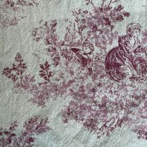 Toile coton effet toile de jouy Gabrielle rouge - Mondial Tissus