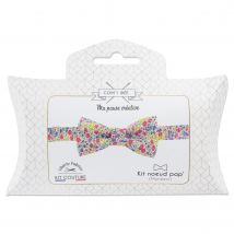 Kit couture nœud papillon Liberty Phoebe ecru et multico - Com'1 idée - Mondial Tissus