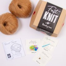 Kit DIY tricot - Fast Knit bonnet Tromso noisette sans aiguille - Tricotez-moi - Mondial Tissus