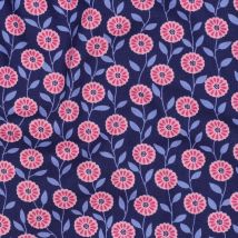 Tissu popeline multi fleurette bleu et rose - Poppy Fabrics - Poppy Fabrics - Mondial Tissus