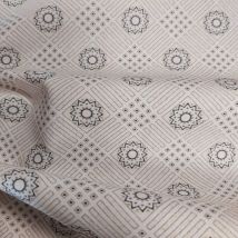 Percale coton chemise blanche impression digitale soleil graphique marine