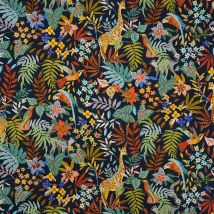 Tissu sergé bleu jungle - Mondial Tissus
