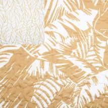 Tissu matelassé imprimé palmeraie moutarde - Mondial Tissus