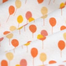 Tissu molleton ballons oranges écru - MT - Mondial Tissus