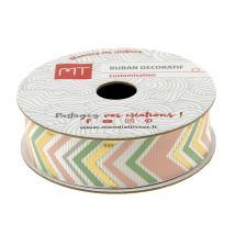 Bobine ruban gros grain chevrons 16 mm X 4 m MT - MT - Mondial Tissus