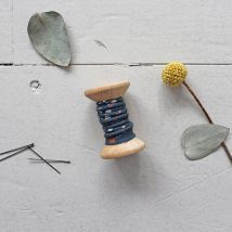 Passepoil gaze de coton Terrazzo bleu night - Atelier Brunette - Atelier Brunette - Mondial Tissus