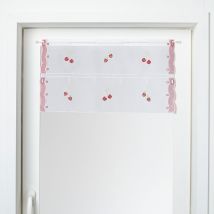 Voilage modulable brodé cerises et fraises - Mondial Tissus