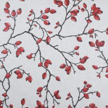 Tissu coton enduit rosier rouge - Mondial Tissus