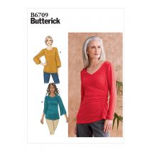 Patron Butterick 6709Y Blouse femme manches boutonnées du 32 au 42 - Butterick - Mondial Tissus