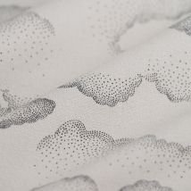 Tissu coton épais nuage pointillés blanc qualité siège - Thevenon - Mondial Tissus