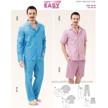 Patron Burda 6741 Pyjama homme du 48 au 58 - Burda - Mondial Tissus