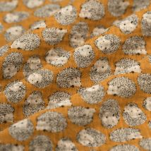 Tissu double gaze hérisson miel - Mondial Tissus