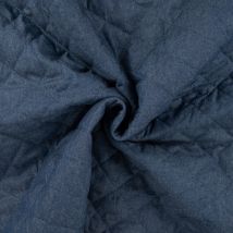 Tissu matelassé léger chambray bleu - Mondial Tissus