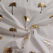 Bachette coton épais métallisé palmiers foil dorés