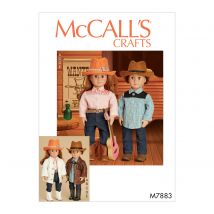 Patron Mc Call's 7883 - Vêtements de poupées style Cowboy de 46 cm - McCall's - Mondial Tissus