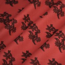 Tissu voile coton indien corail - Mondial Tissus