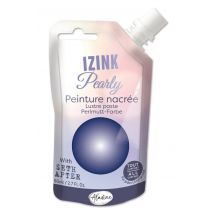 Peinture textile 3D nacrée izink pearly bleu électrique - indigo 80 ml - Bernette - Mondial Tissus