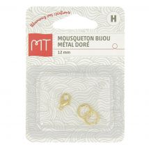 Fermoir mousqueton doré pour bijou 12 mm - MT - Mondial Tissus