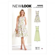 Patron new look 6665 robe patineuse mi-longue - Newlook - Mondial Tissus