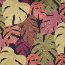 Tissu coton épais palmes multicolore