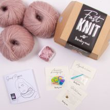 Kit DIY tricot - Fast Knit snood Pipper poudre rose sans aiguilles - Tricotez-moi - Mondial Tissus