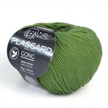 Pelote de fil à tricoter Gong vert kaki N°78 Plassard - Plassard - Mondial Tissus
