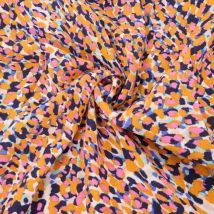 Coupon 3m crêpe viscose froissé tacheté orange multico - Promod Couture - Promod Couture - Mondial Tissus