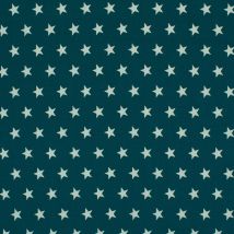 Tissu popeline de coton étoiles bleu pétrole - Mondial Tissus