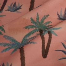 Tissu toile transat hacienda rose - Mondial Tissus