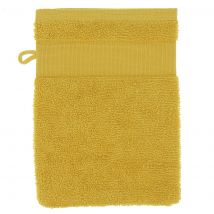 Gant de toilette à broder jaune moutarde - Mondial Tissus