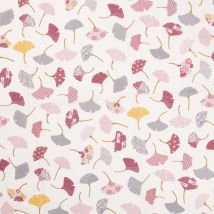 Cretonne ginkco rose - Mondial Tissus