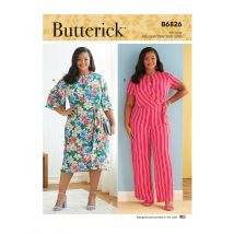Patron Butterick B6826KK Robe,Combinaison Femme 54-60 - Butterick - Mondial Tissus