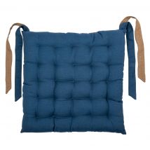 Galette de chaise Essentiel bleue - MT - Mondial Tissus