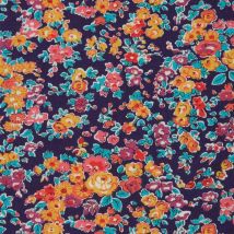 Tissu Liberty fleurs fond bleu - Liberty - Mondial Tissus
