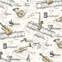 Cretonne virtuoso crème - Mondial Tissus
