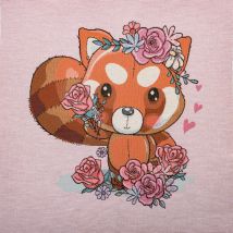 Carré jacquard panda roux 47x47cm - MT - Mondial Tissus