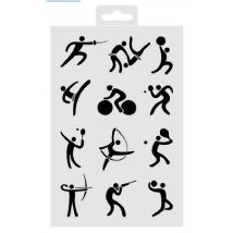 Pochoir athlètes 13x20 - Bernette - Mondial Tissus
