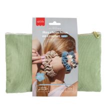 Kit DIY crochet - Chouchous en crochet coloris bleu jean - La Petite Epicerie - Mondial Tissus
