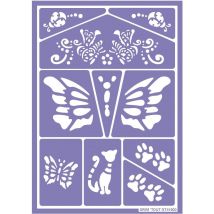 Pochoir de maquillage pour enfant Chats et Papillons - Mondial Tissus