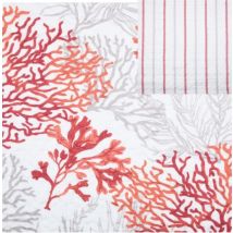 Tissu matelassé imprimé corail - Mondial Tissus