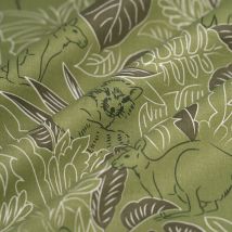 Tissu cretonne koala kangourou vert - MT - Mondial Tissus
