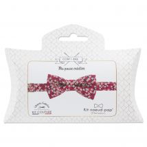Kit couture nœud papillon Liberty Valeria rouge - Com'1 idée - Mondial Tissus