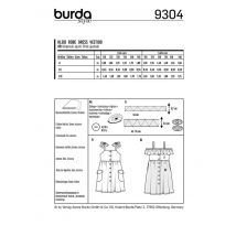 Patron burda 9304 robes chemise fille à bretelles & col bardot - de 6 à 11 ans - Burda - Mondial Tissus