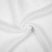 Tissu double gaze coton Gaby blanc - MT - Mondial Tissus