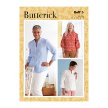 Patron Butterick 6816E5 - Chemisier col montant, variations de manches du 42 au 50 - Butterick - Mondial Tissus