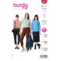 Patron Burda 5961 blouse pinces et col rond 36 au 50 - Burda - Mondial Tissus
