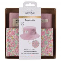 Kit couture bob enfant Zaza (4-8 ans) Liberty et coton rose - Mondial Tissus
