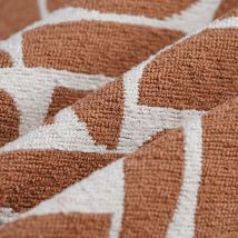 Tissu jacquard Petra écru terracotta - MT - Mondial Tissus