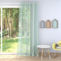 Tissu voilage Bali vert plombé à rayures - 300cm - Mondial Tissus